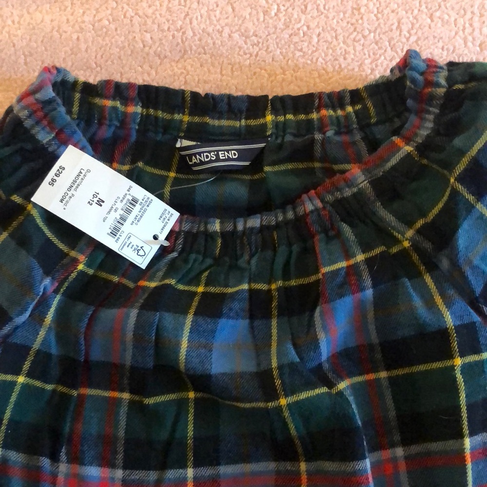 Landsend flannel holiday or casual top. Size M (10-12). NWT